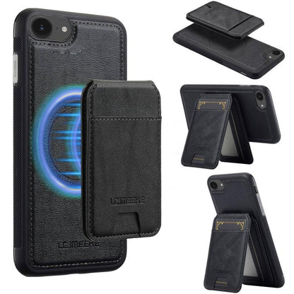 Pour iPhone 17e / 16e LC.IMEEKE L3 Series Étui de téléphone Magsafe détachable avec portefeuille RFID (Noir)