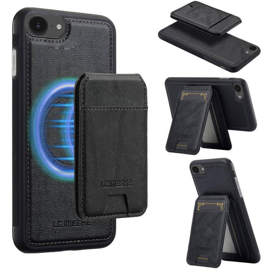 For iPhone 17e / 16e LC.IMEEKE L3 Series Detachable RFID Card Bag Magsafe Phone Case(Black)