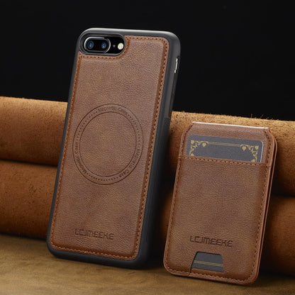 For iPhone 17e / 16e LC.IMEEKE L3 Series Detachable RFID Card Bag Magsafe Phone Case(Brown)