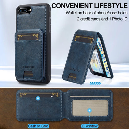 Pour iPhone 17e / 16e LC.IMEEKE Série L3 Housse de téléphone Magsafe détachable avec porte-cartes RFID (Bleu)
