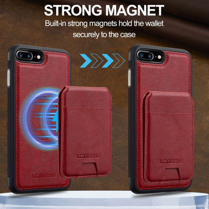 For iPhone 17e / 16e LC.IMEEKE L3 Series Detachable RFID Card Bag Magsafe Phone Case(Red)