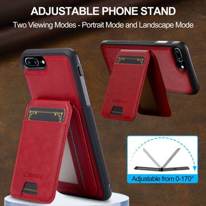 For iPhone SE 2022 / 2020 LC.IMEEKE L3 Series Detachable RFID Card Bag Magsafe Phone Case(Red)
