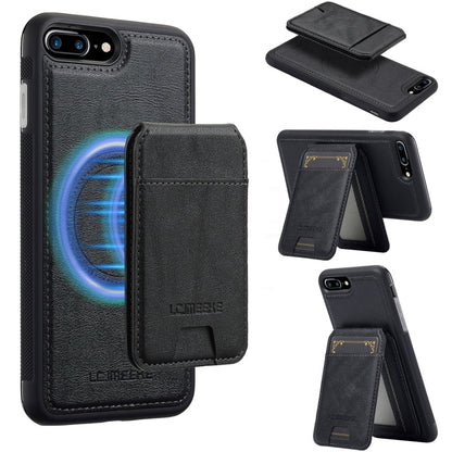 For iPhone 8 Plus / 7 Plus LC.IMEEKE L3 Series Detachable RFID Card Bag Magsafe Phone Case(Black)