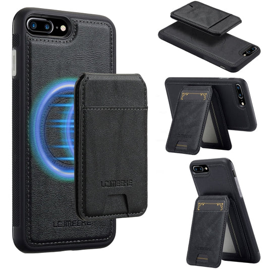 For iPhone 8 Plus / 7 Plus LC.IMEEKE L3 Series Detachable RFID Card Bag Magsafe Phone Case(Black)