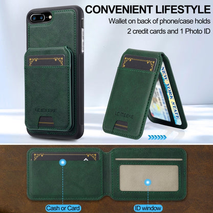 For iPhone 8 Plus / 7 Plus LC.IMEEKE L3 Series Detachable RFID Card Bag Magsafe Phone Case(Green)