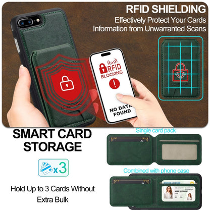 For iPhone 8 Plus / 7 Plus LC.IMEEKE L3 Series Detachable RFID Card Bag Magsafe Phone Case(Green)
