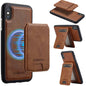 For iPhone XS / X LC.IMEEKE L3 Series Detachable RFID Card Bag Magsafe Phone Case(Brown)