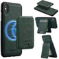 For iPhone XS / X LC.IMEEKE L3 Series Detachable RFID Card Bag Magsafe Phone Case(Green)