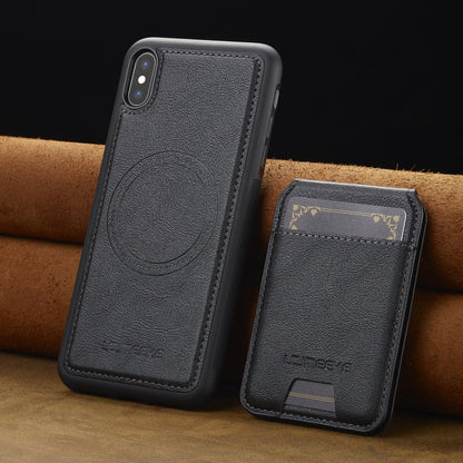 For iPhone XS Max LC.IMEEKE L3 Series Detachable RFID Card Bag Magsafe Phone Case(Black)