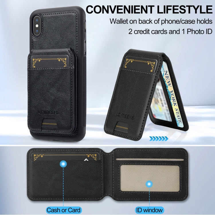 For iPhone XS Max LC.IMEEKE L3 Series Detachable RFID Card Bag Magsafe Phone Case(Black)