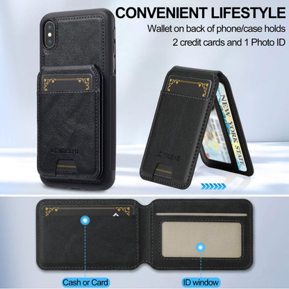 For iPhone XS Max LC.IMEEKE L3 Series Detachable RFID Card Bag Magsafe Phone Case(Black)