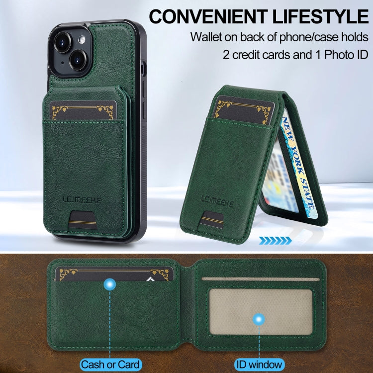 For iPhone 13 mini LC.IMEEKE L3 Series Detachable RFID Card Bag Magsafe Phone Case(Green)
