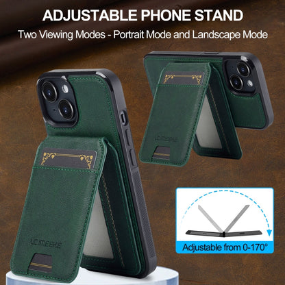 For iPhone 13 mini LC.IMEEKE L3 Series Detachable RFID Card Bag Magsafe Phone Case(Green)