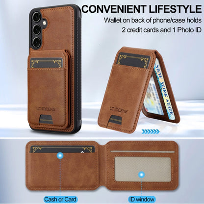 For Samsung Galaxy S24+ 5G LC.IMEEKE L3 Series Detachable RFID Card Bag Magsafe Phone Case(Brown)