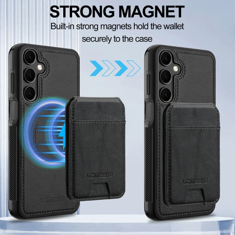 For Samsung Galaxy S24 5G LC.IMEEKE L3 Series Detachable RFID Card Bag Magsafe Phone Case(Black)