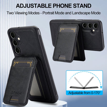 For Samsung Galaxy S24 5G LC.IMEEKE L3 Series Detachable RFID Card Bag Magsafe Phone Case(Black)