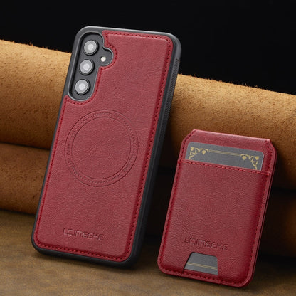 For Samsung Galaxy S24 5G LC.IMEEKE L3 Series Detachable RFID Card Bag Magsafe Phone Case(Red)