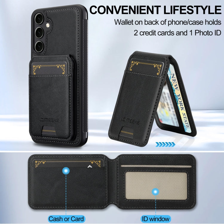 For Samsung Galaxy S24 FE 5G LC.IMEEKE L3 Series Detachable RFID Card Bag Magsafe Phone Case(Black)