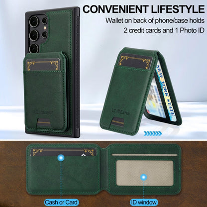 For Samsung Galaxy S23 Ultra 5G LC.IMEEKE L3 Series Detachable RFID Card Bag Magsafe Phone Case(Green)
