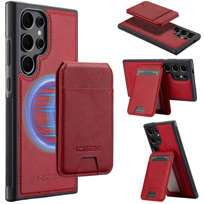 Pour Samsung Galaxy S23 Ultra 5G LC.IMEEKE Série L3 Étui de Téléphone Magsafe Amovible avec Porte-Cartes RFID (Rouge)