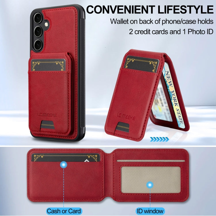 For Samsung Galaxy S23 FE 5G LC.IMEEKE L3 Series Detachable RFID Card Bag Magsafe Phone Case(Red)