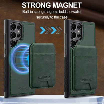 For Samsung Galaxy S22 Ultra 5G LC.IMEEKE L3 Series Detachable RFID Card Bag Magsafe Phone Case(Green)