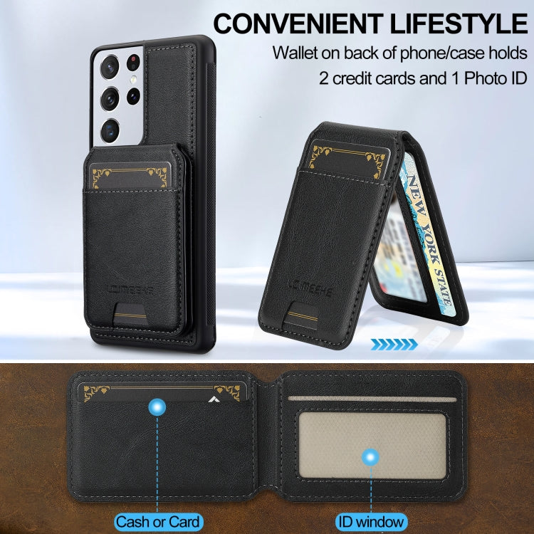 Pour Samsung Galaxy S21 Ultra 5G LC.IMEEKE L3 Series Étui de téléphone détachable avec porte-cartes RFID et Magsafe (Noir)