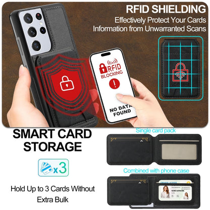 Pour Samsung Galaxy S21 Ultra 5G LC.IMEEKE L3 Series Étui de téléphone détachable avec porte-cartes RFID et Magsafe (Noir)