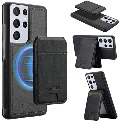 Pour Samsung Galaxy S21 Ultra 5G LC.IMEEKE L3 Series Étui de téléphone détachable avec porte-cartes RFID et Magsafe (Noir)