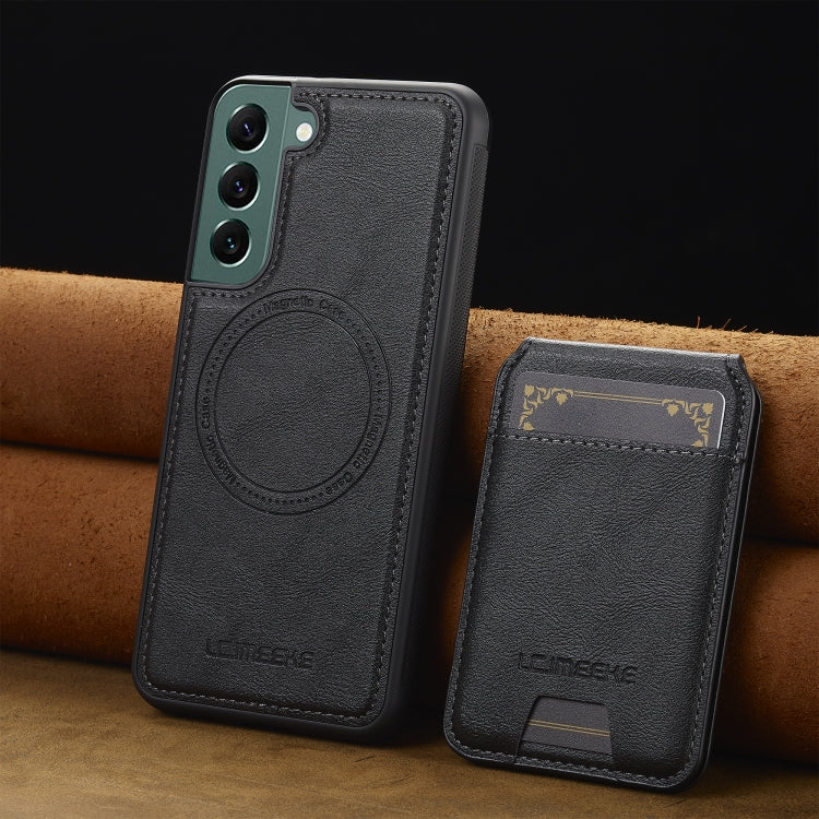 For Samsung Galaxy S21 5G LC.IMEEKE L3 Series Detachable RFID Card Bag Magsafe Phone Case(Black)