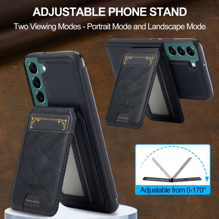 For Samsung Galaxy S21 5G LC.IMEEKE L3 Series Detachable RFID Card Bag Magsafe Phone Case(Black)