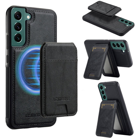 For Samsung Galaxy S21+ 5G LC.IMEEKE L3 Series Detachable RFID Card Bag Magsafe Phone Case(Black)