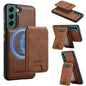 For Samsung Galaxy S21+ 5G LC.IMEEKE L3 Series Detachable RFID Card Bag Magsafe Phone Case(Brown)