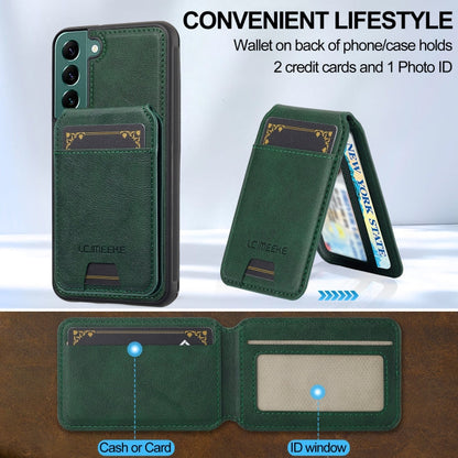 For Samsung Galaxy S22 5G LC.IMEEKE L3 Series Detachable RFID Card Bag Magsafe Phone Case(Green)