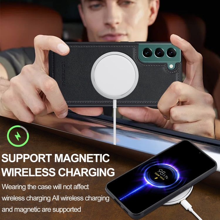 For Samsung Galaxy S21 FE 5G LC.IMEEKE L3 Series Detachable RFID Card Bag Magsafe Phone Case(Black)