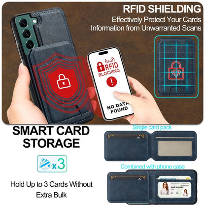 For Samsung Galaxy S20 FE LC.IMEEKE L3 Series Detachable RFID Card Bag Magsafe Phone Case(Blue)