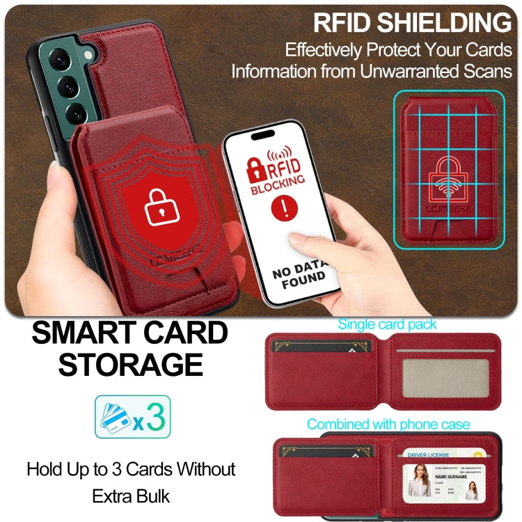 For Samsung Galaxy S20 FE LC.IMEEKE L3 Series Detachable RFID Card Bag Magsafe Phone Case(Red)