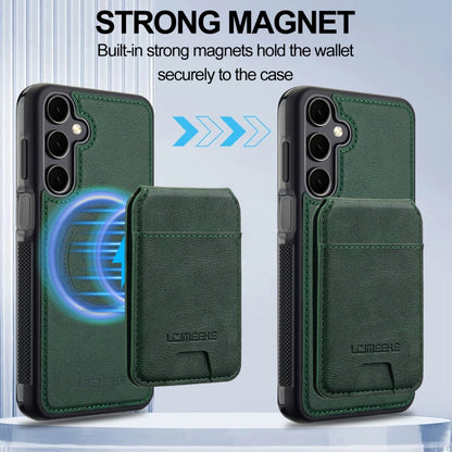 For Samsung Galaxy A55 5G LC.IMEEKE L3 Series Detachable RFID Card Bag Magsafe Phone Case(Green)