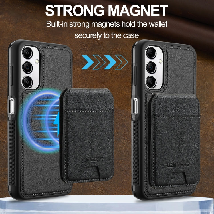 For Samsung Galaxy A54 5G LC.IMEEKE L3 Series Detachable RFID Card Bag Magsafe Phone Case(Black)