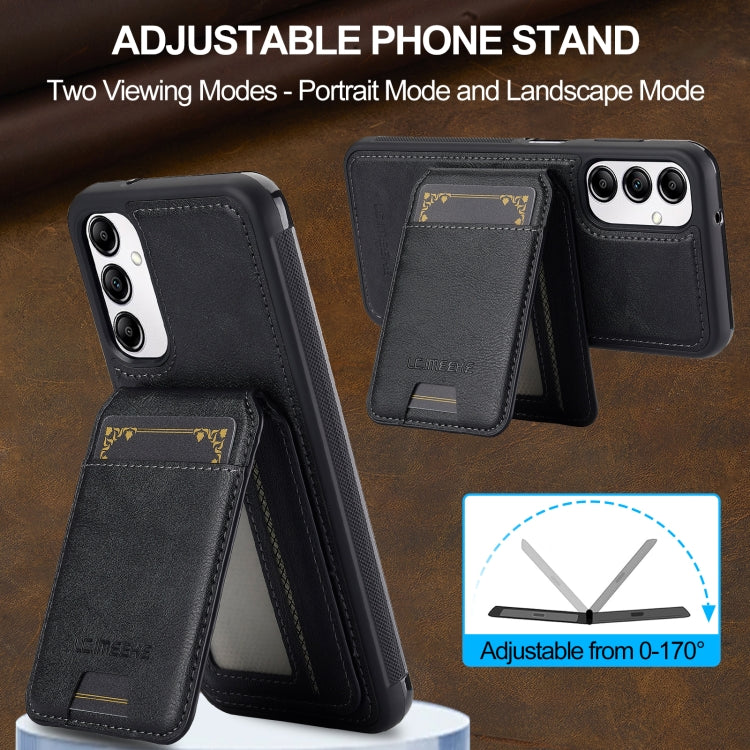 For Samsung Galaxy A54 5G LC.IMEEKE L3 Series Detachable RFID Card Bag Magsafe Phone Case(Black)