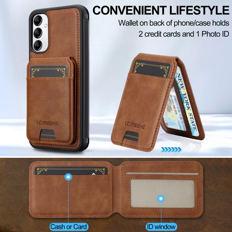 Pour Samsung Galaxy A54 5G LC.IMEEKE L3 Series Sac de cartes RFID détachable Magsafe Coque de téléphone (Marron)