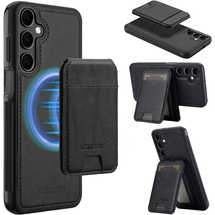For Samsung Galaxy A35 5G LC.IMEEKE L3 Series Detachable RFID Card Bag Magsafe Phone Case(Black)