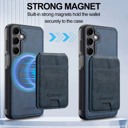 For Samsung Galaxy A35 5G LC.IMEEKE L3 Series Detachable RFID Card Bag Magsafe Phone Case(Blue)