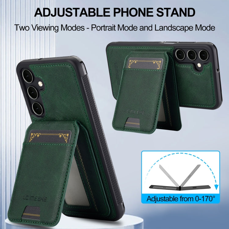 For Samsung Galaxy A35 5G LC.IMEEKE L3 Series Detachable RFID Card Bag Magsafe Phone Case(Green)