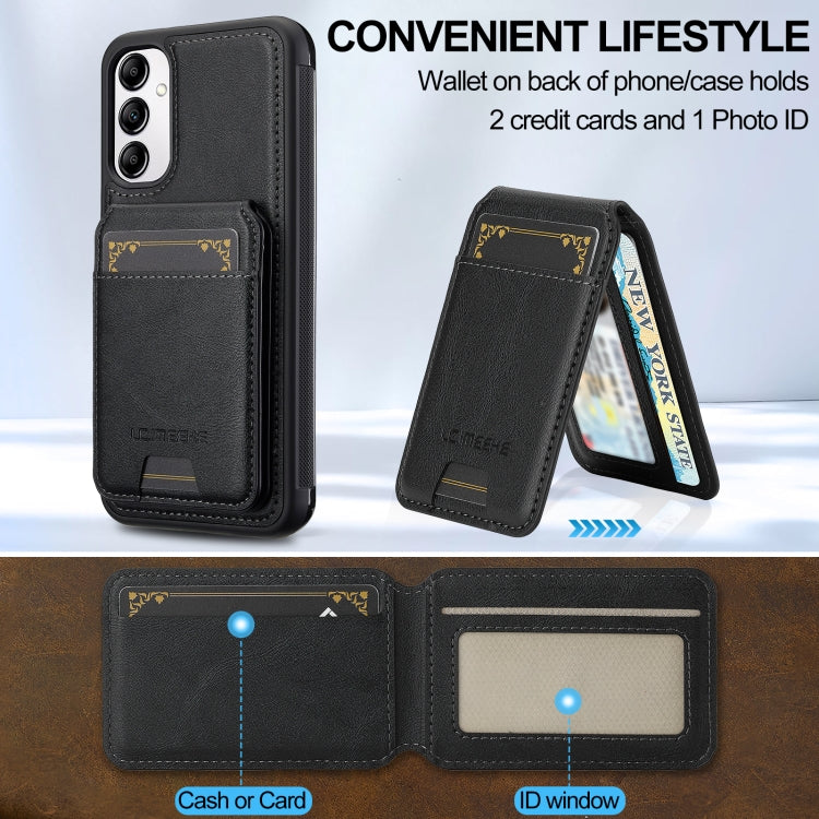 For Samsung Galaxy A34 5G LC.IMEEKE L3 Series Detachable RFID Card Bag Magsafe Phone Case(Black)