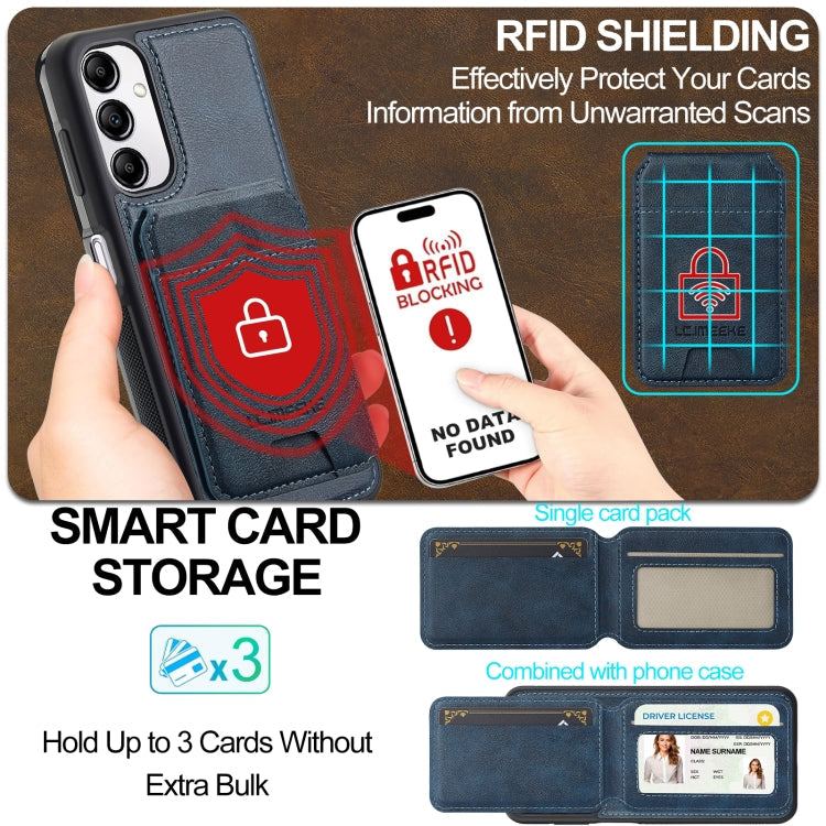 For Samsung Galaxy A34 5G LC.IMEEKE L3 Series Detachable RFID Card Bag Magsafe Phone Case(Black)