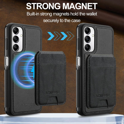 For Samsung Galaxy A34 5G LC.IMEEKE L3 Series Detachable RFID Card Bag Magsafe Phone Case(Black)