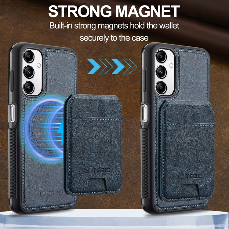For Samsung Galaxy A34 5G LC.IMEEKE L3 Series Detachable RFID Card Bag Magsafe Phone Case(Blue)