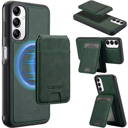 For Samsung Galaxy A34 5G LC.IMEEKE L3 Series Detachable RFID Card Bag Magsafe Phone Case(Green)
