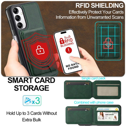 For Samsung Galaxy A34 5G LC.IMEEKE L3 Series Detachable RFID Card Bag Magsafe Phone Case(Green)